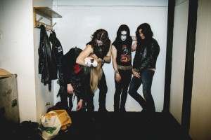 Jack Kilmer, Anthony De La Torre, Rory Culkin, and Jonathan Barnwell in Lords of Chaos
